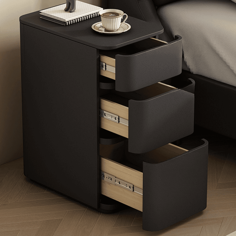 Stylish 3 Tiers Nightstand With Drawer Storage in Artificial Leather - image 10