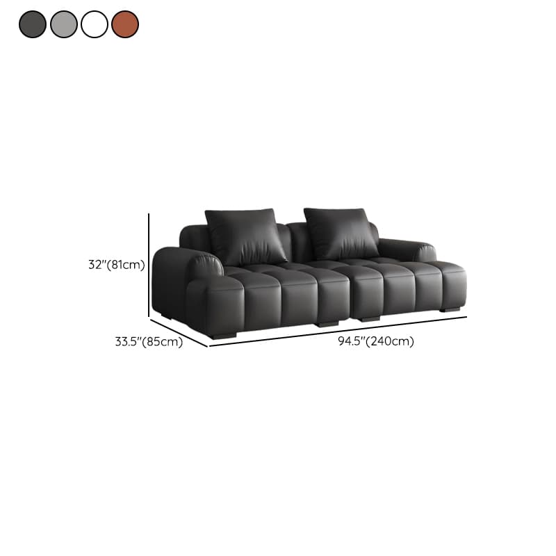 Modish Solid Color Stain Resistant Standard Sofa in Dark Gray/Emerald Green/Beige, 3-Seater with 2 Pillows - image 23