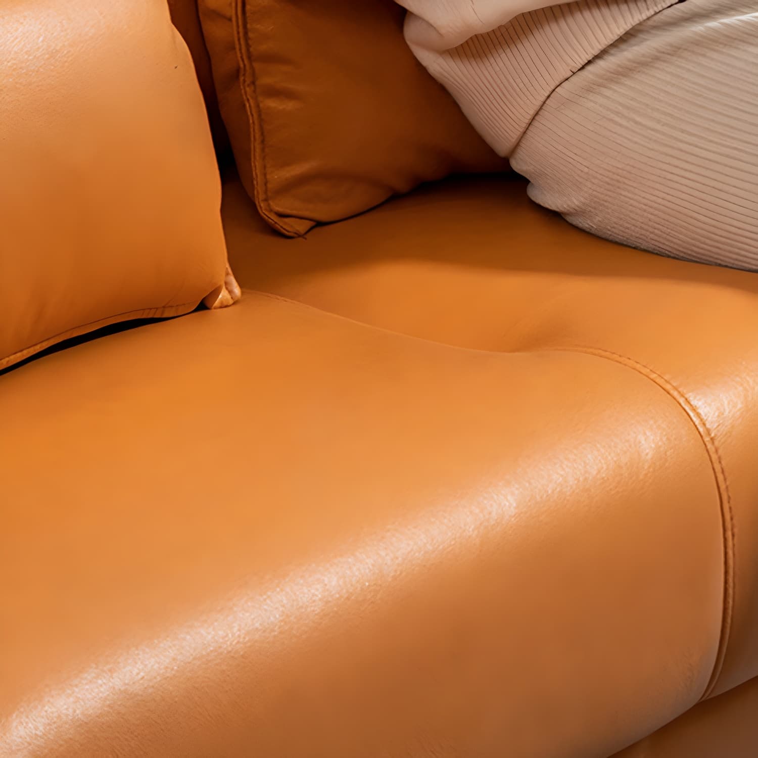 Scandinavian Faux Leather Seats 2 Loveseat with Tuxedo Arm and Stain Resistant Feature - image 18
