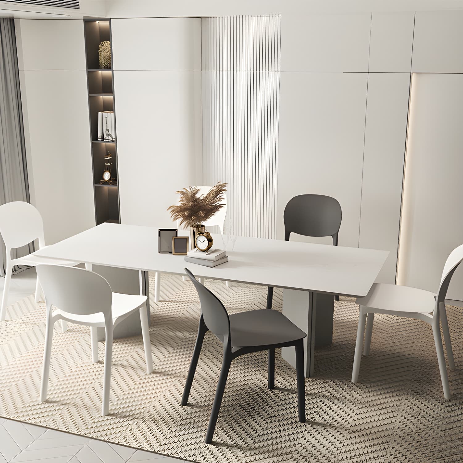 Nordic Backrest Stackable Chair with Acrylic Legs for Dining Room - image 14