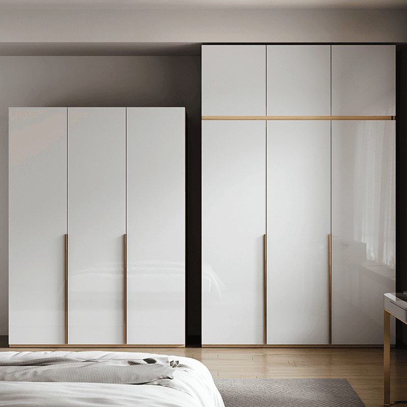 Multicolor/White/Natural Color Art Deco Composite Wood Cabinet Armoire with Hanging Rod, Interior Shelves, Soft Close Door and Soft Close Drawer - image 4