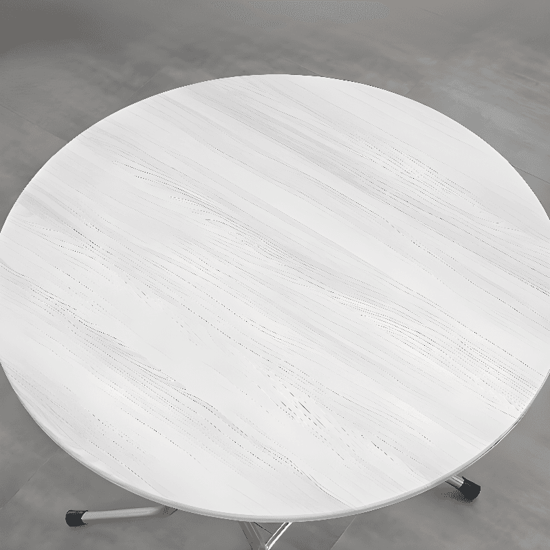 Art Deco Sepia/Natural Color/Cream Rounded Dining Table with Timber Top, Portable and Collapsible for 2 People - image 14