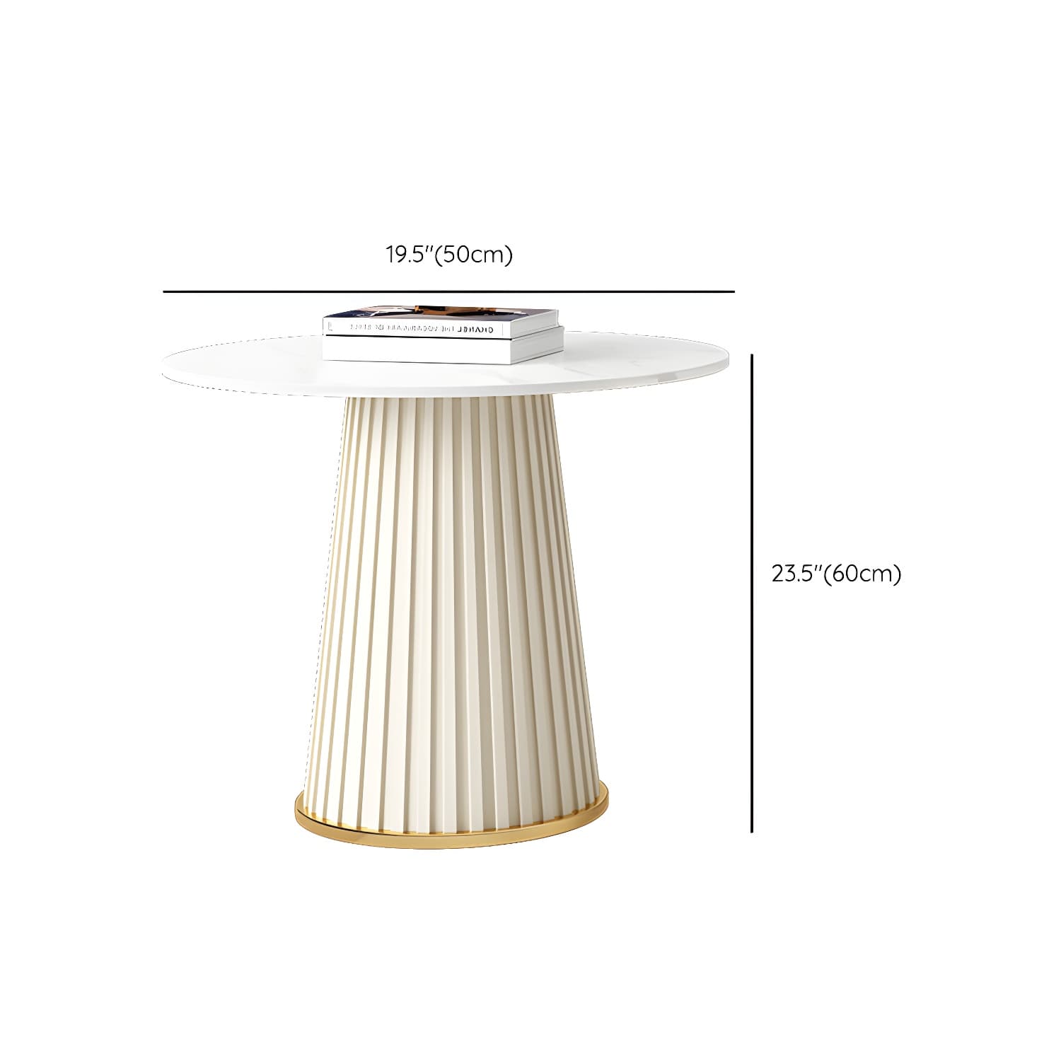 Slate Round Coffee Table Pedestal Coffee Cocktail Table for Living Room - image 16