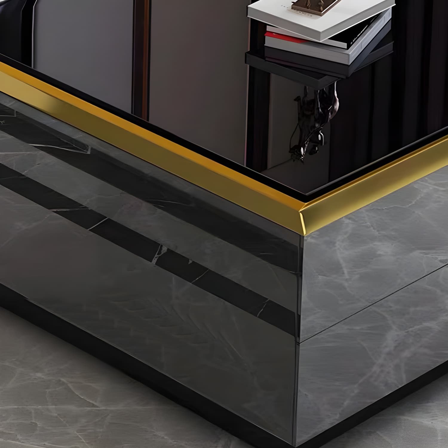 15.75-inch H Glass TV Stand Glam TV Stand for TVs with 4 Drawers Included - image 10