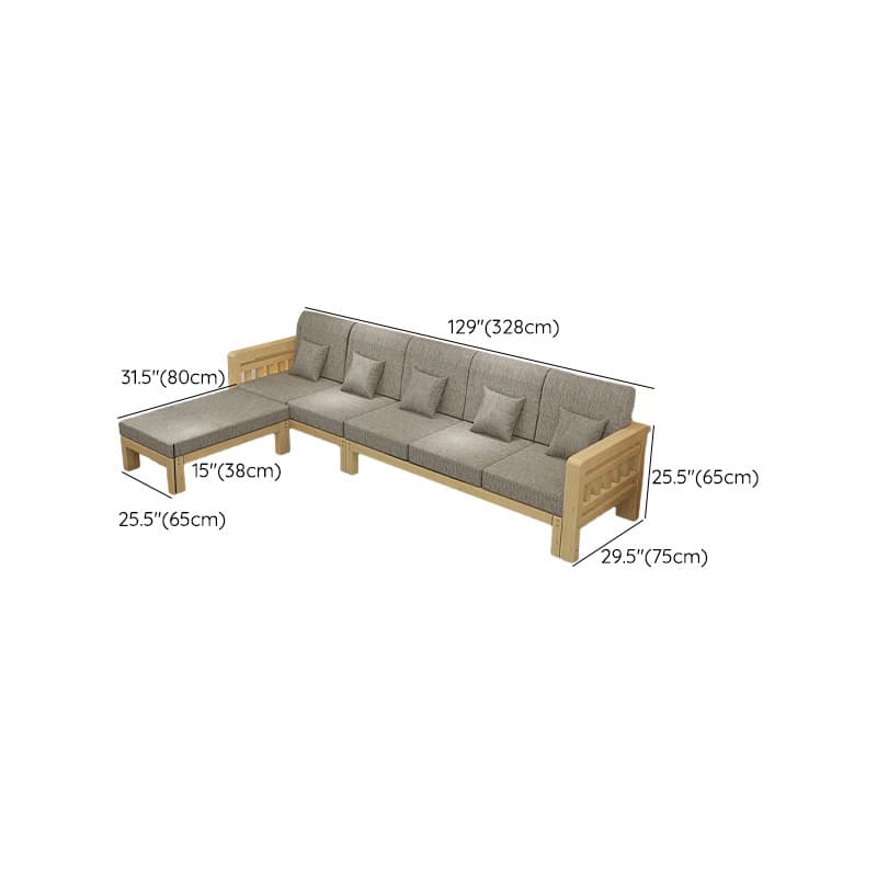 Cosy Cotton and Linen 2-Piece Sectional Sofa with Stylish Wooden Frame - image 17