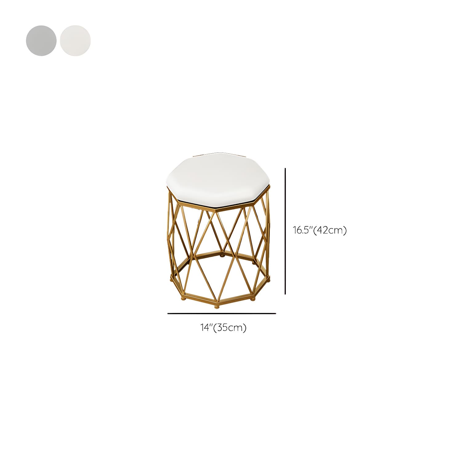 Lighted Mirror & Jewelry Makeup Vanity Metal Dressing Table Stool Set - image 24