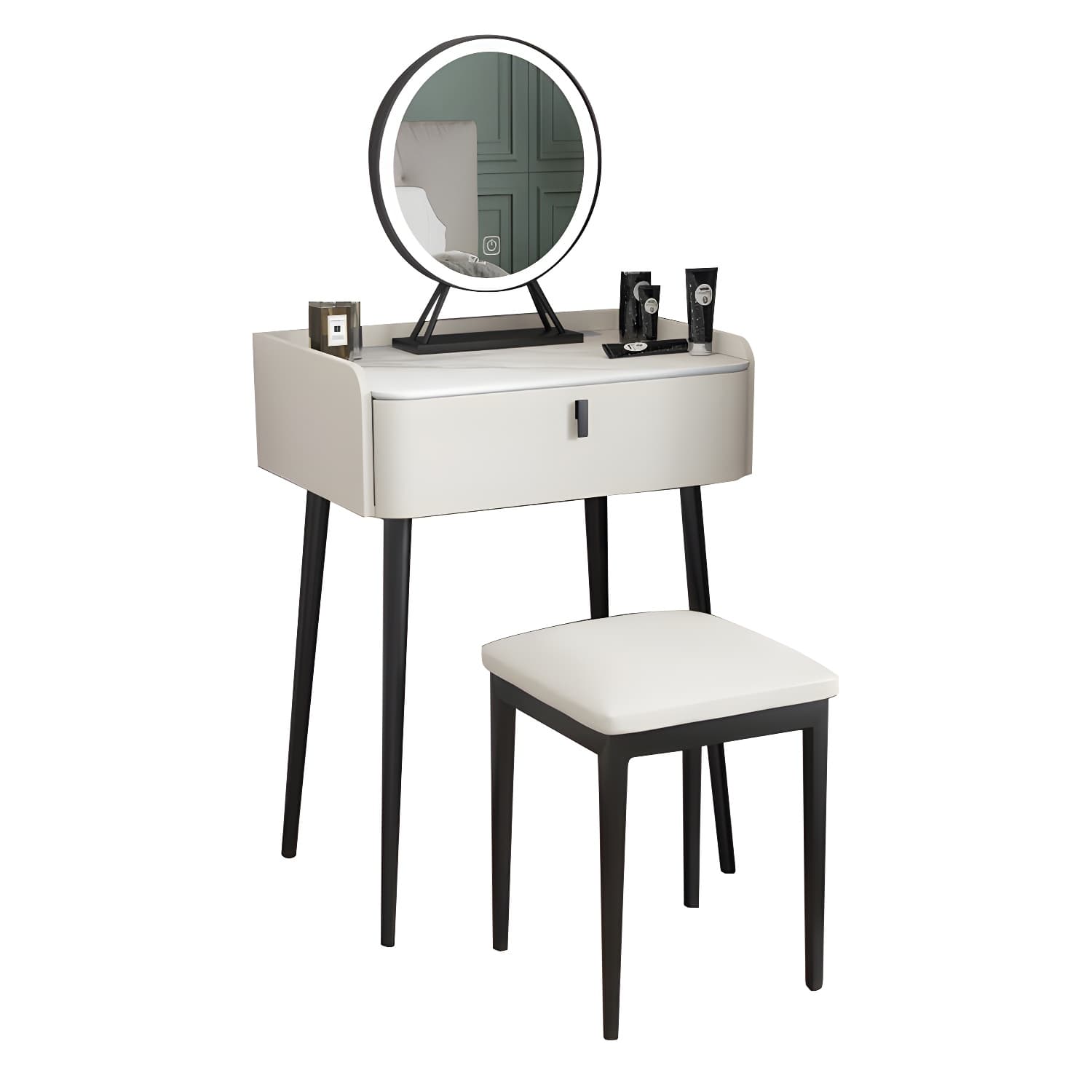 15" Wide Contemporary Make-up Vanity Mirror Dressing Table with Drawer - image 12