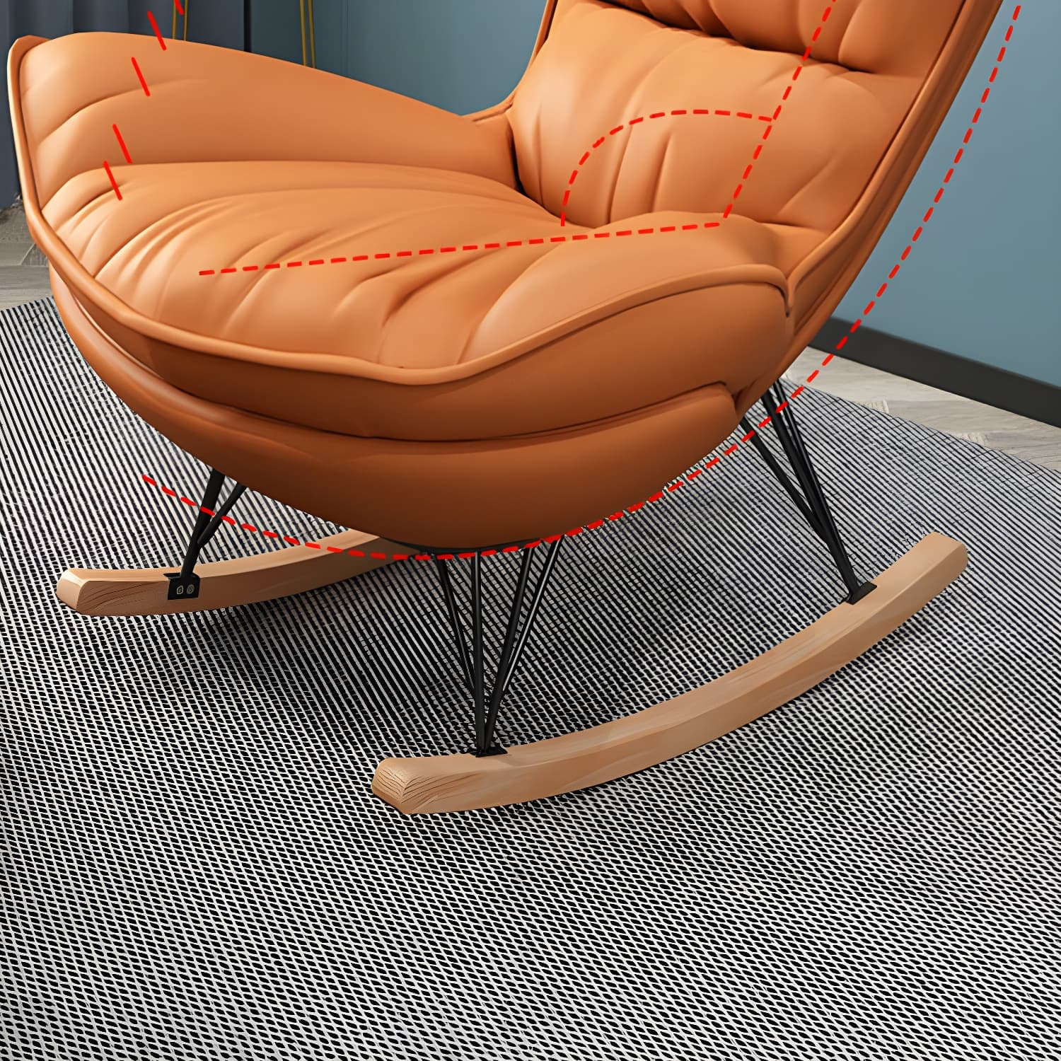 31" Wide Upholstered Rocking Accent Chair with Light Legs for Living Room - image 17
