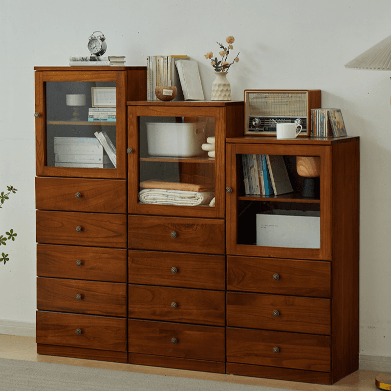 Modish Timber Console Dresser with 3/4/5 Drawers, Hutch Cabinets, and 2 Interior Shelves in Vertical Orientation - image 6