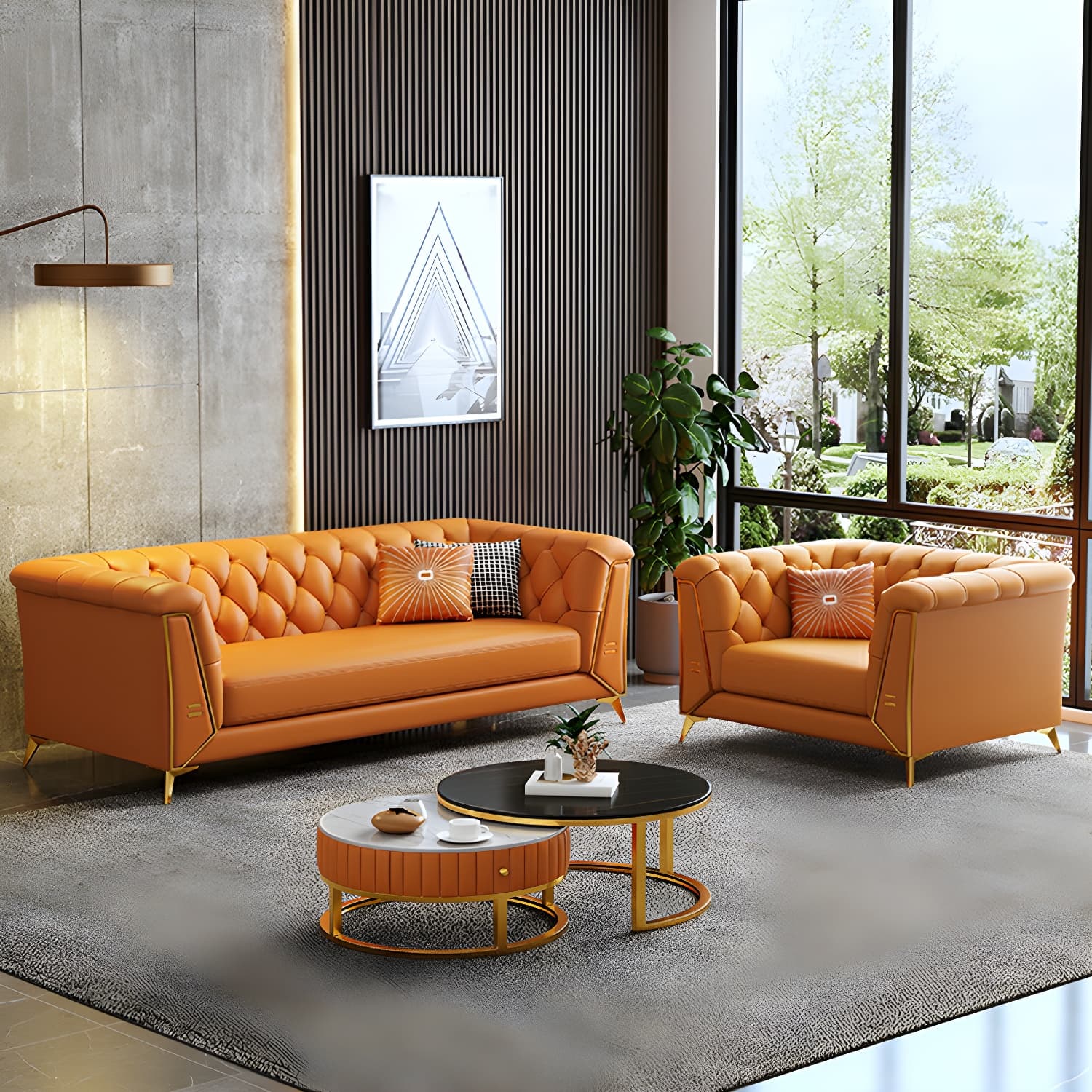 Glam Wood Frame Standard Sofa with Tuxedo Arms in Solid Color - image 20