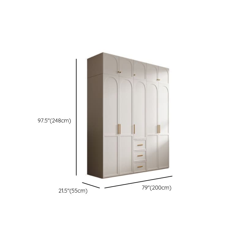 Chalk Minimalist Laminate Cabinet Armoire with 3-Drawer, Interior Shelves, and Clothing Rod - image 17