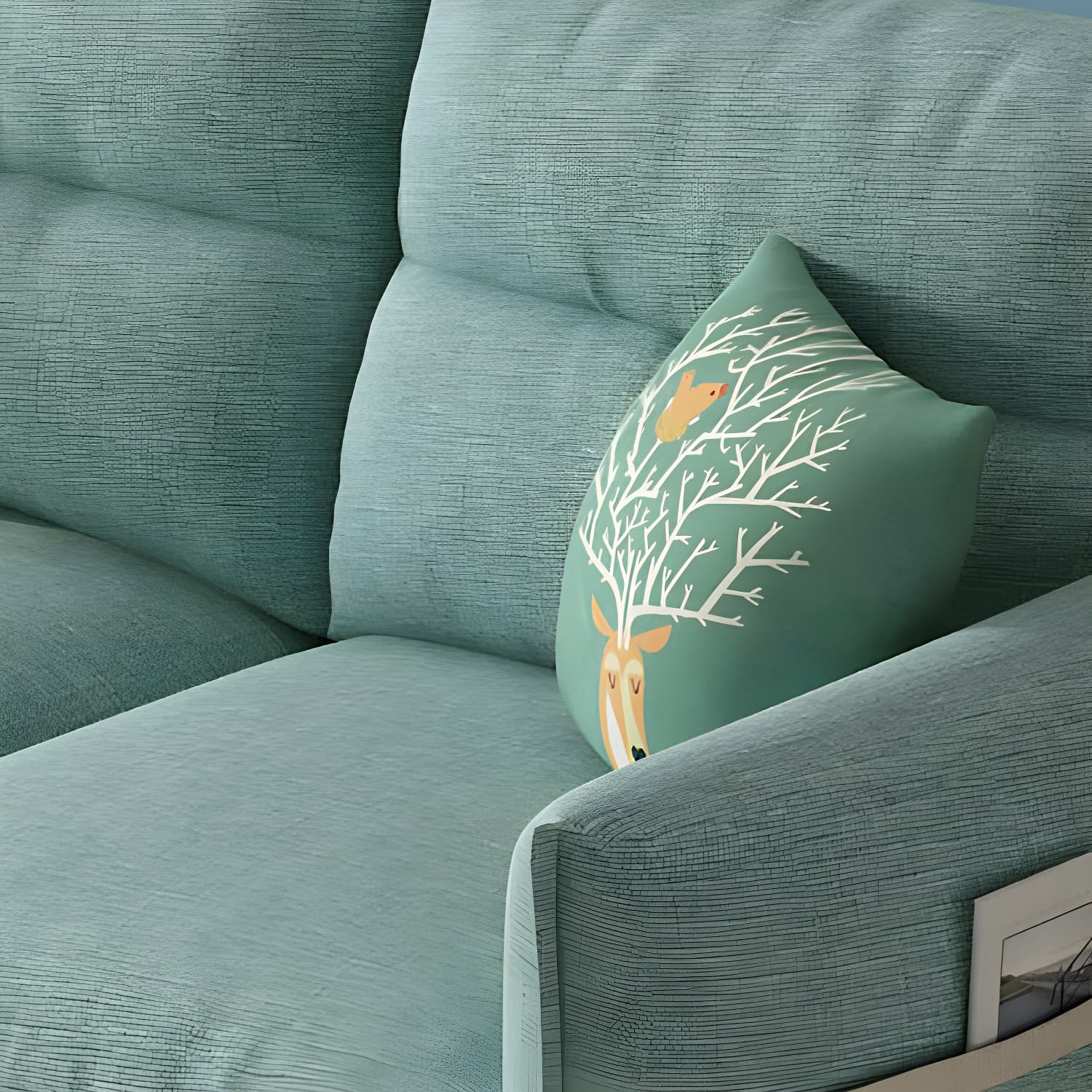Scandinavian Modular L-Shape Sectional Sofa Chaise with Reversible Pine Wood Frame - image 19