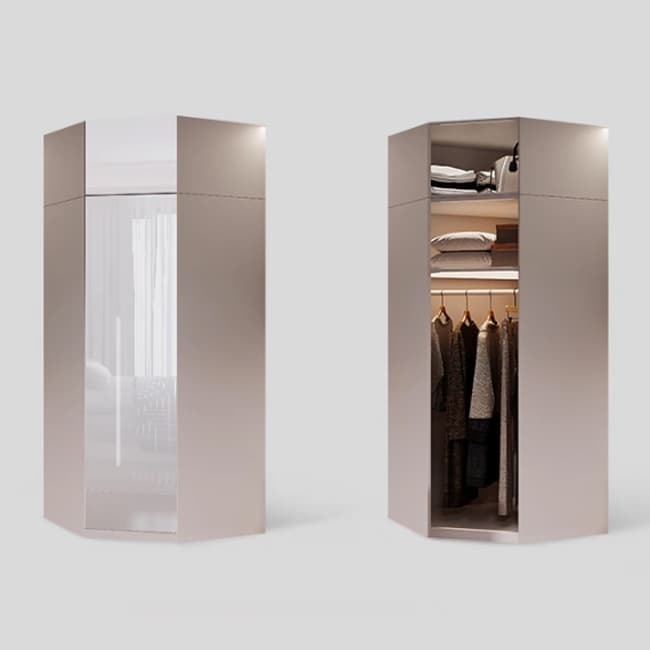 Simple Freestanding Cream Manufactured Wood Cabinet Armoire with Interior Shelves, Clothing Rod & Soft Close Drawer - image 5
