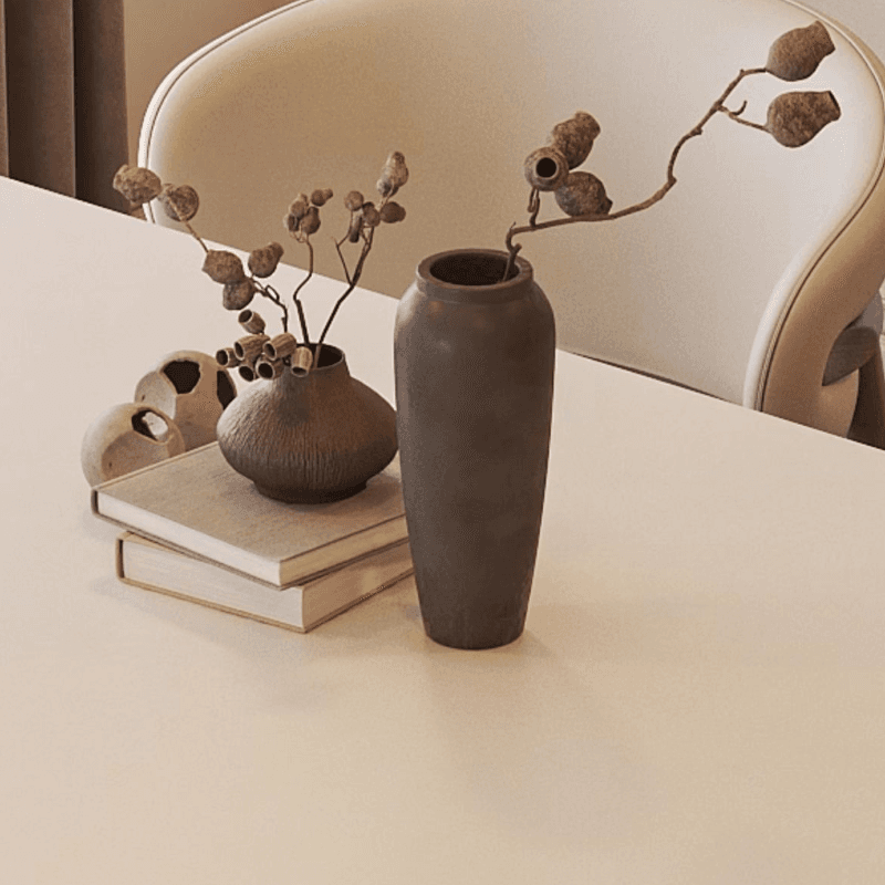 Modern Dining Table Set with Chalk Slate Tabletop, Four Legs and Upholstered Back Cushion Chair for Seats 6/for 4 - image 8