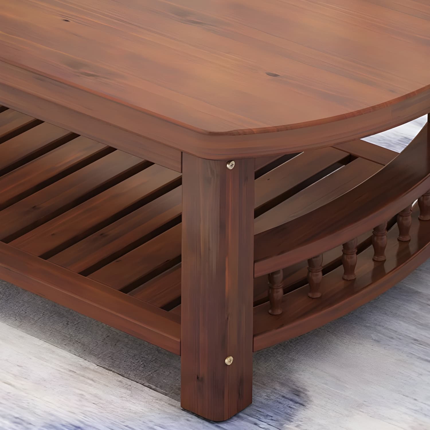 20"H Contemporary Coffee Table Solid Wood Storage Cocktail Table - image 10