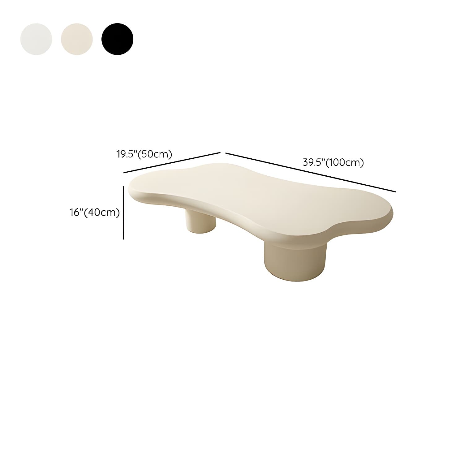 Cloud Shape Coffee Cocktail Table in Solid Wood Modern Style - image 14