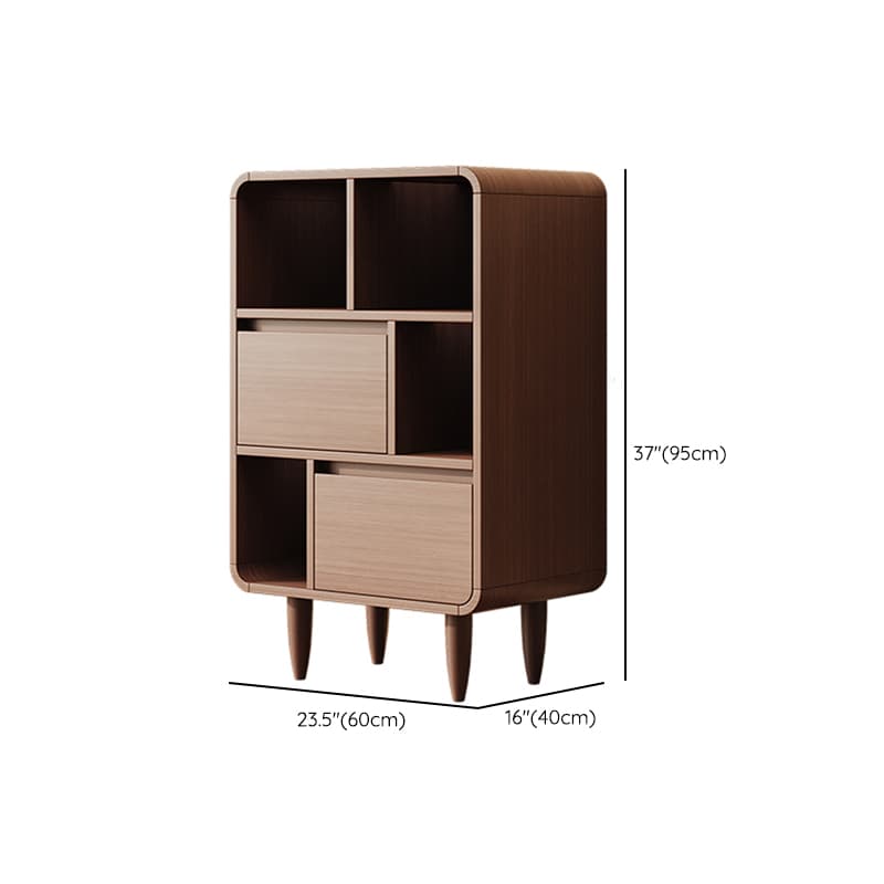 Simple Rectangular Damp-proof Accent Chest with 4 Exterior Shelves, Natural Wood Brown Top, and Soft Close Drawer - image 16