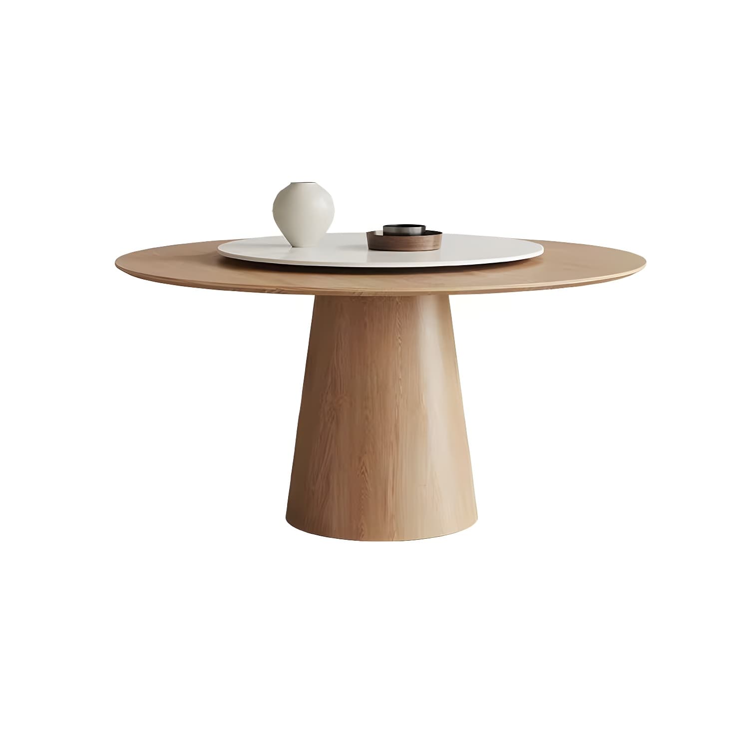 Solid Wood Round Top Dining Table Set with Cushioned Chair for Home - image 5
