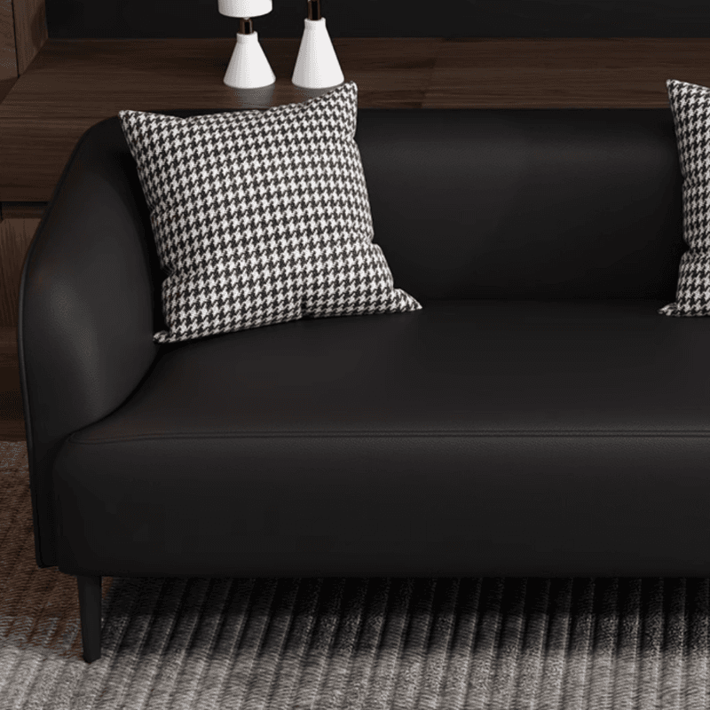 Drawing Room Standard Sofa in Pu Leather with Dark Gray/Sage/Amber Color and Armrest - image 10