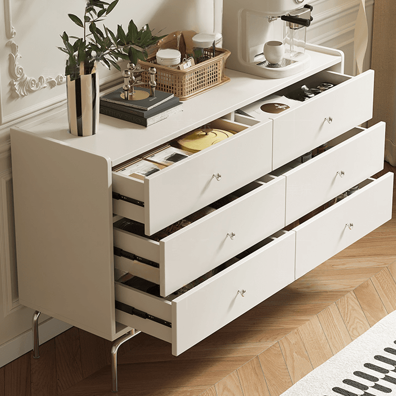 Chalk Casual Raw Wood Bachelor Chest/Semainier/Console Dresser with 4/5/6 Drawers in Vertical/Horizontal Orientation for Sleeping Quarters