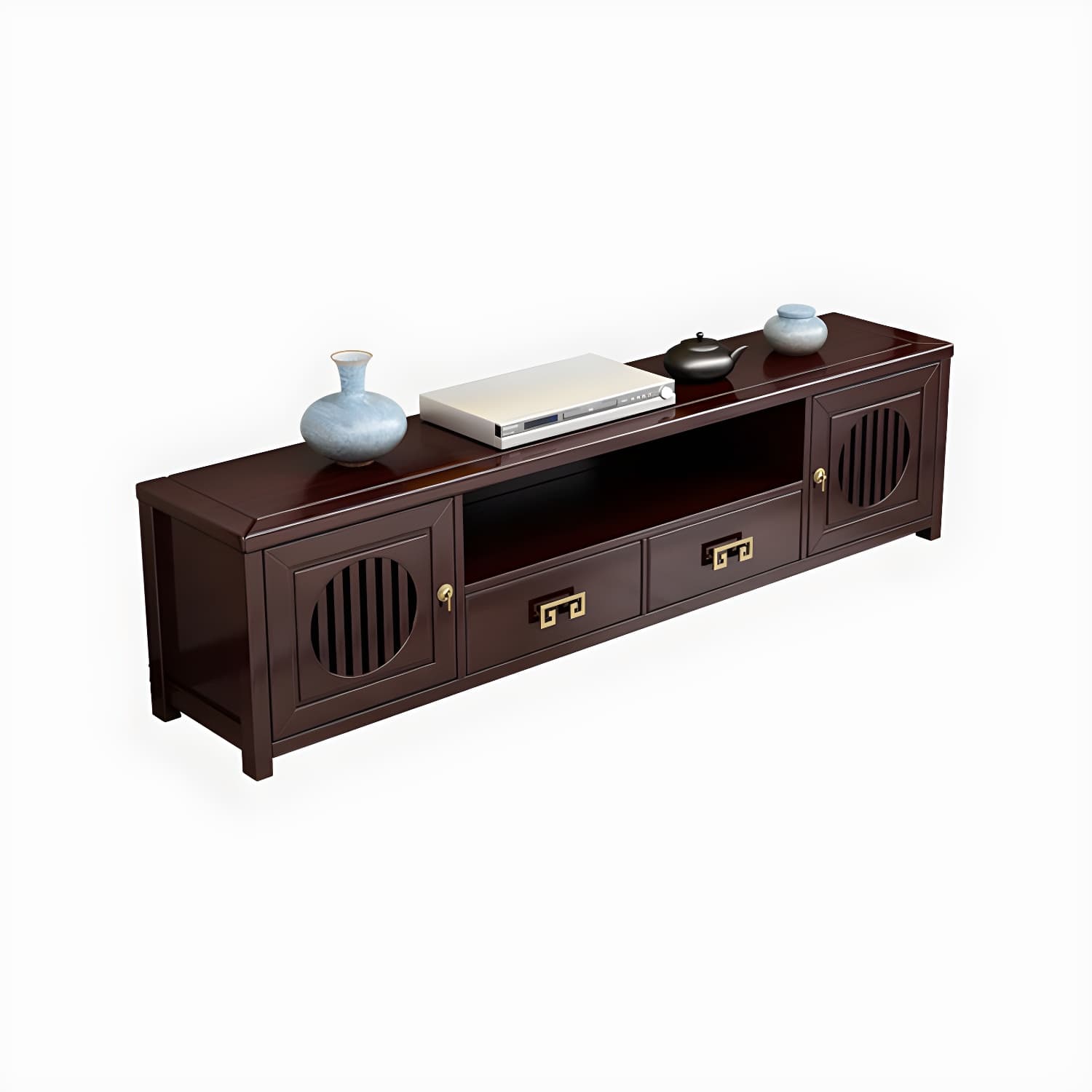 Solid Wood TV Cabinet Traditional Style Household Simple Open TV Stand Console - image 5