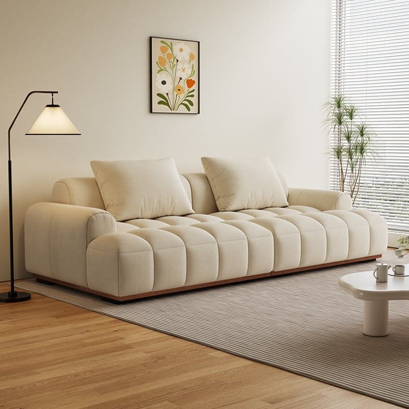 Tear Resistant Standard Sofa with Pu/Flannel Upholstery in Black/Dark Grey/White - image 9
