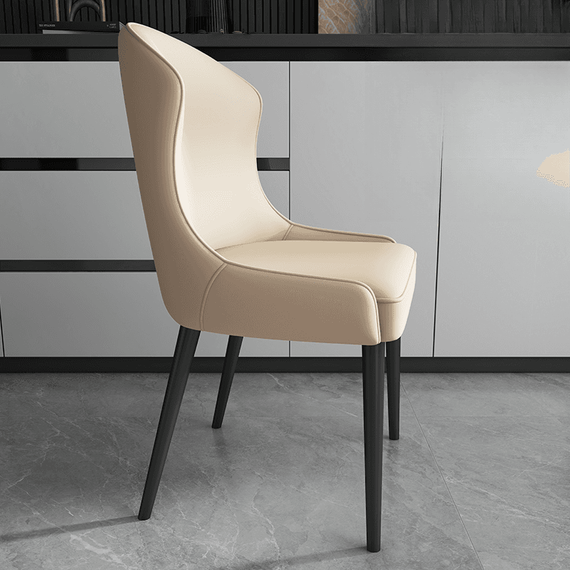Simple/Glamorous Side Chair with Imperforate Back, Polyurethane Upholstery, Alloy Legs, Outlined Frame, and Steady Stability
