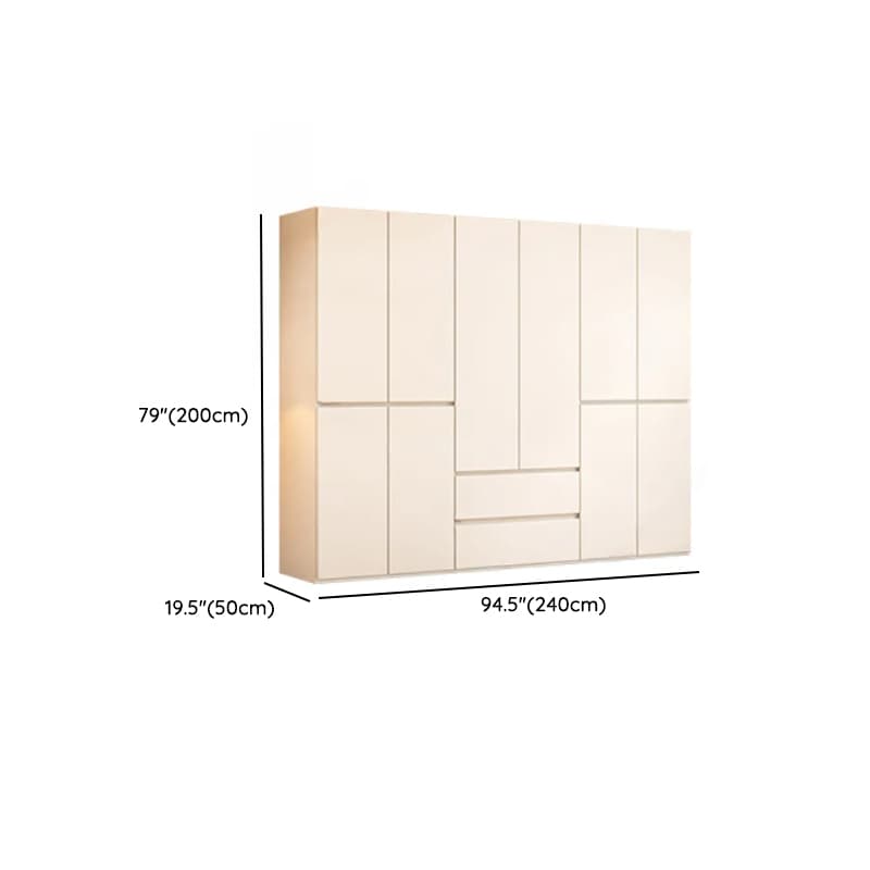 White Minimalist Wooden Independent Wardrobe Closet with 2 Drawers, Soft Close Door, and Interior Shelves - image 17