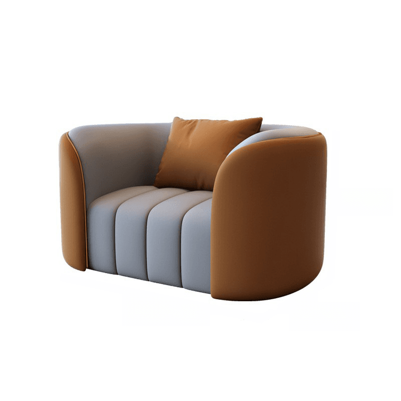 Trendy Grey/Ivory Solid Color 3-seater/for 2/1 Person Floor Sofa/Loveseat/Single Sofa with Tuxedo Arm for Sitting Room - image 3