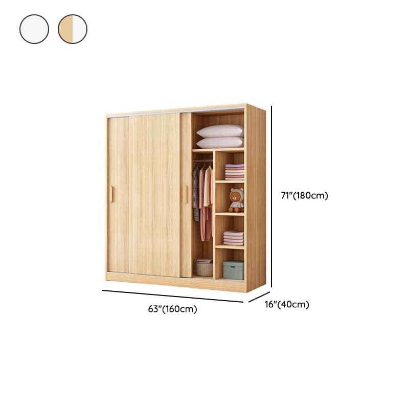 Minimalist Manufactured Wood Cabinet Armoire with Soft Close Door, Interior Shelves, and Clothing Rod - image 20