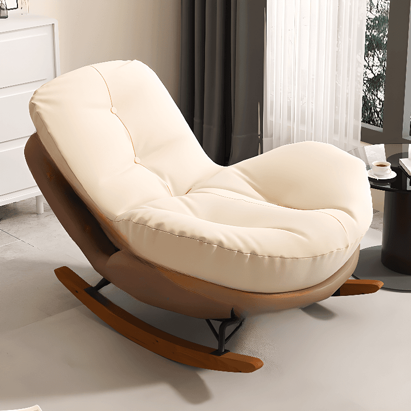 Stationary Upholstered Rocking Chair with Cushioned Rear in a Scandinavian Style, Footstool Included/Not Included - image 12