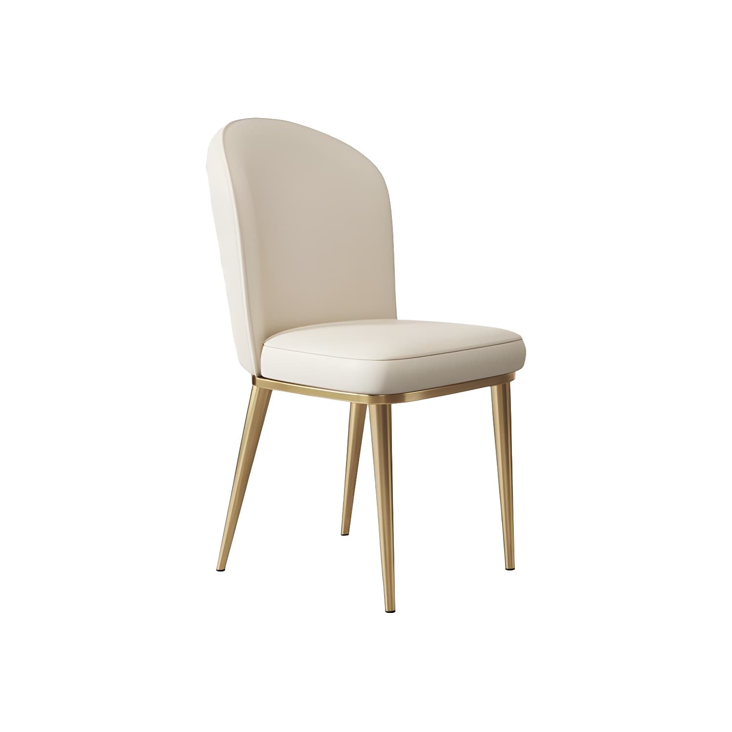 Glam Style Side Chair Leather Gold Frame Dining Chair for Home - image 11