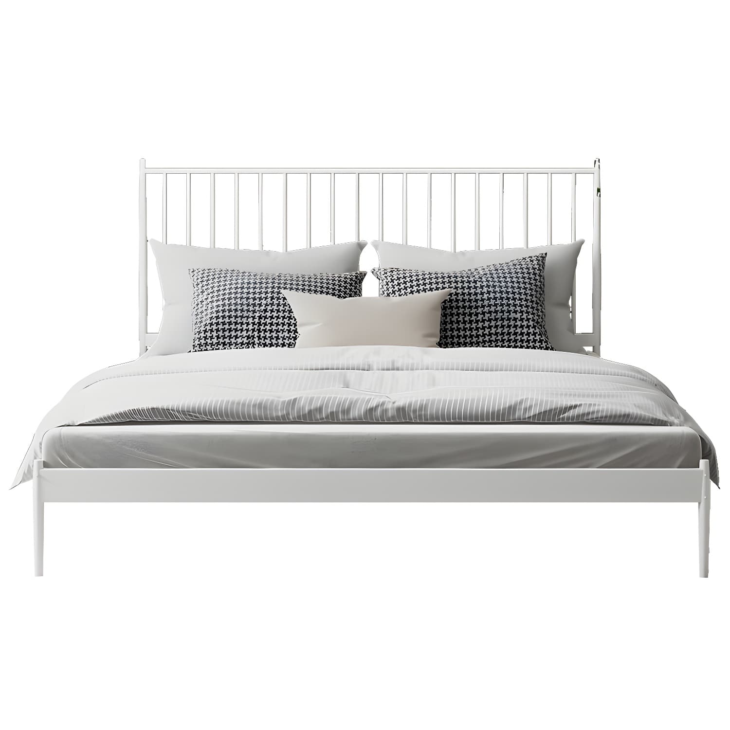 Modern Style Metal Material Includes Headboard Gold/white/black Bed - image 8