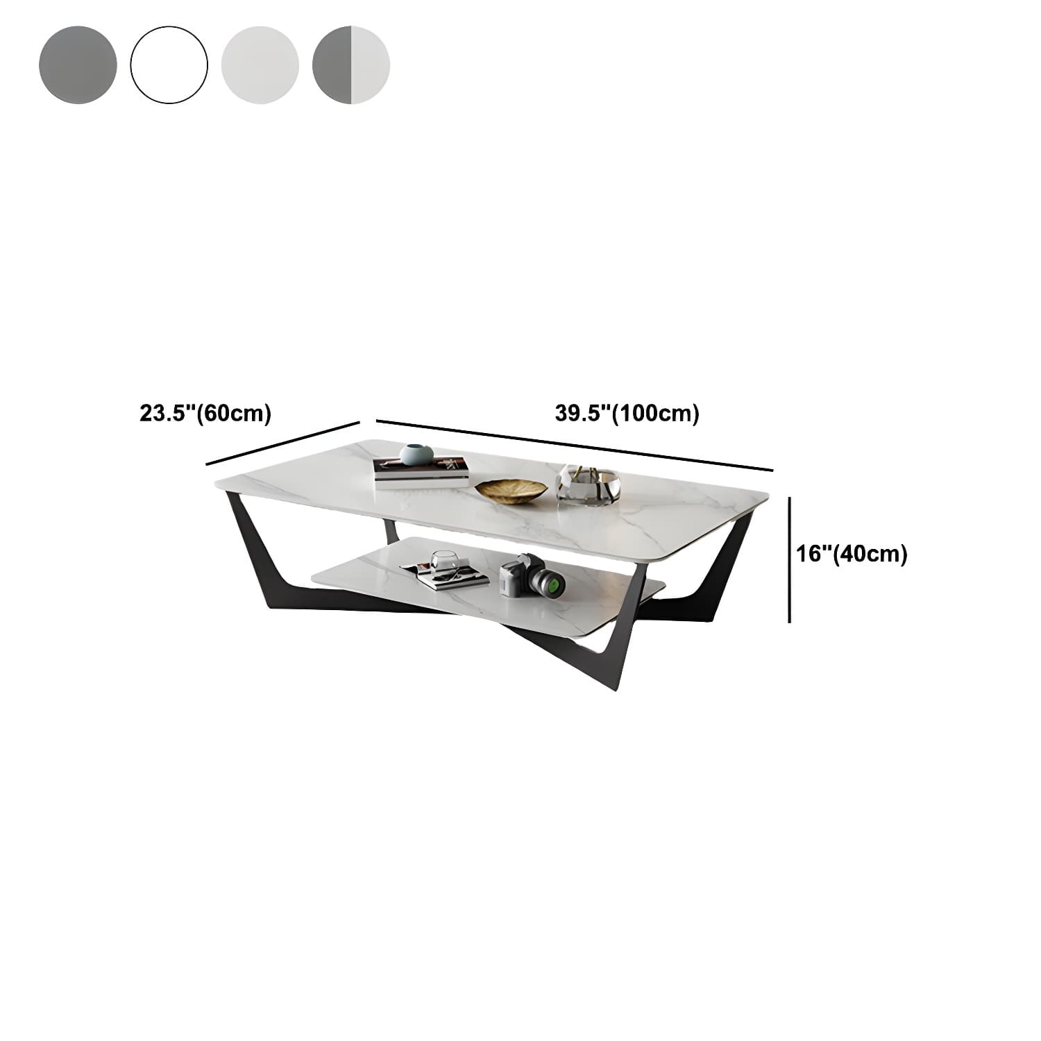 Slate Rectangular Coffee Table Minimalist Modern Coffee Table - image 12