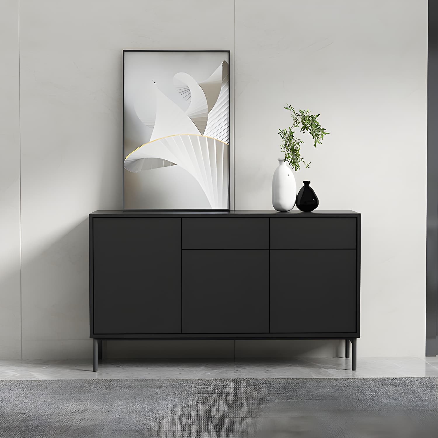 Wooden Rectangle Sideboard Cabinet Modern Kitchen Sideboard for Home - image 17