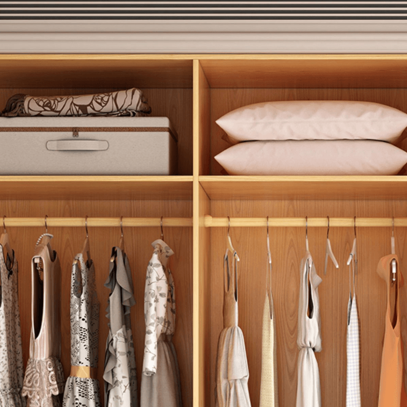 Natural Finish Unfixed Almirah Manufactured Wood Soft Close Drawer Soft Close Door Hinged - image 10