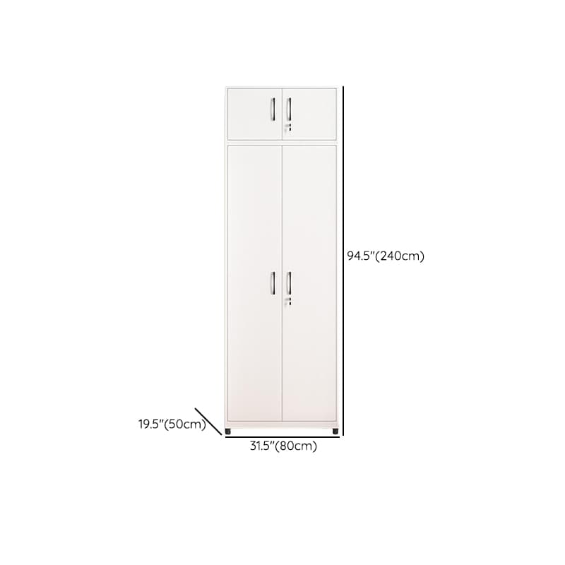 White Modish Steel Independent Armoire Cabinet with Adaptable Shelf, Soft Close Door, and Clothing Rod - image 21