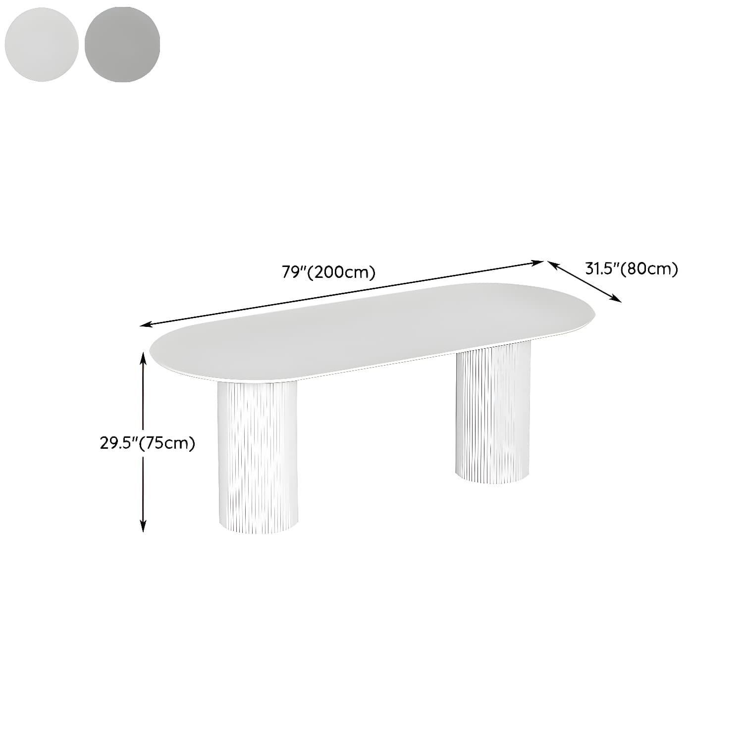 Stylish White Stone Kitchen & Dining Table with Adjoining Pedestal Base - image 18