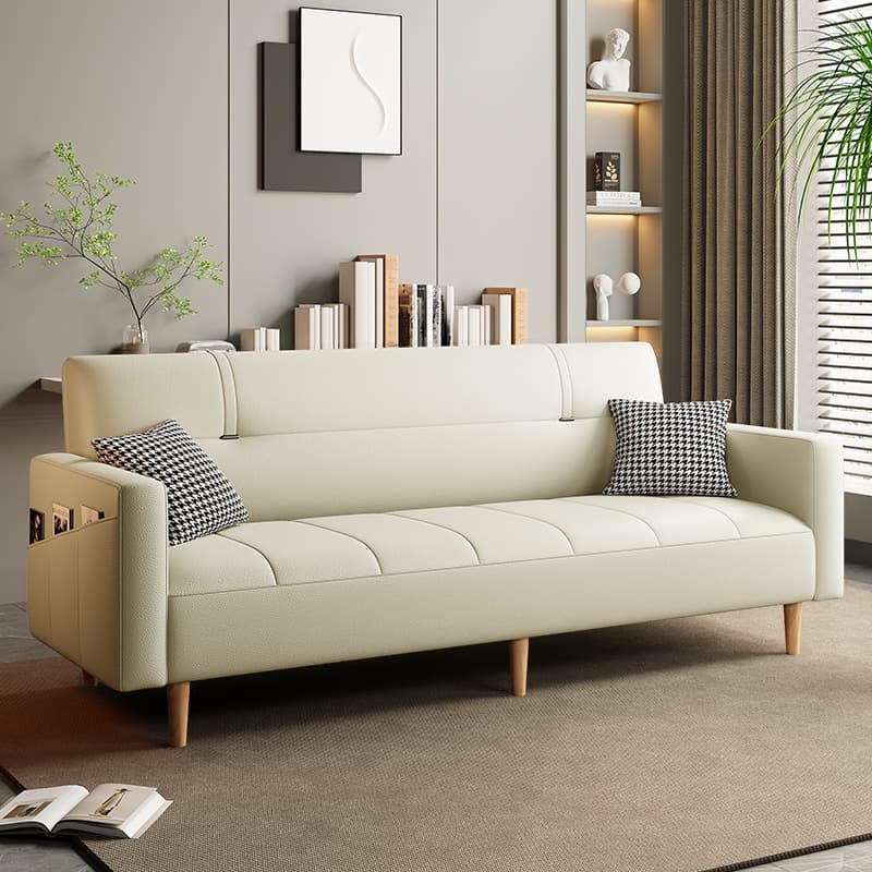 Trendy Solid Color Water Resistant Standard Sofa/Loveseat with Arm, Seating for 2 People/Seats 3, Receptacle Storage, and 2 Pillows