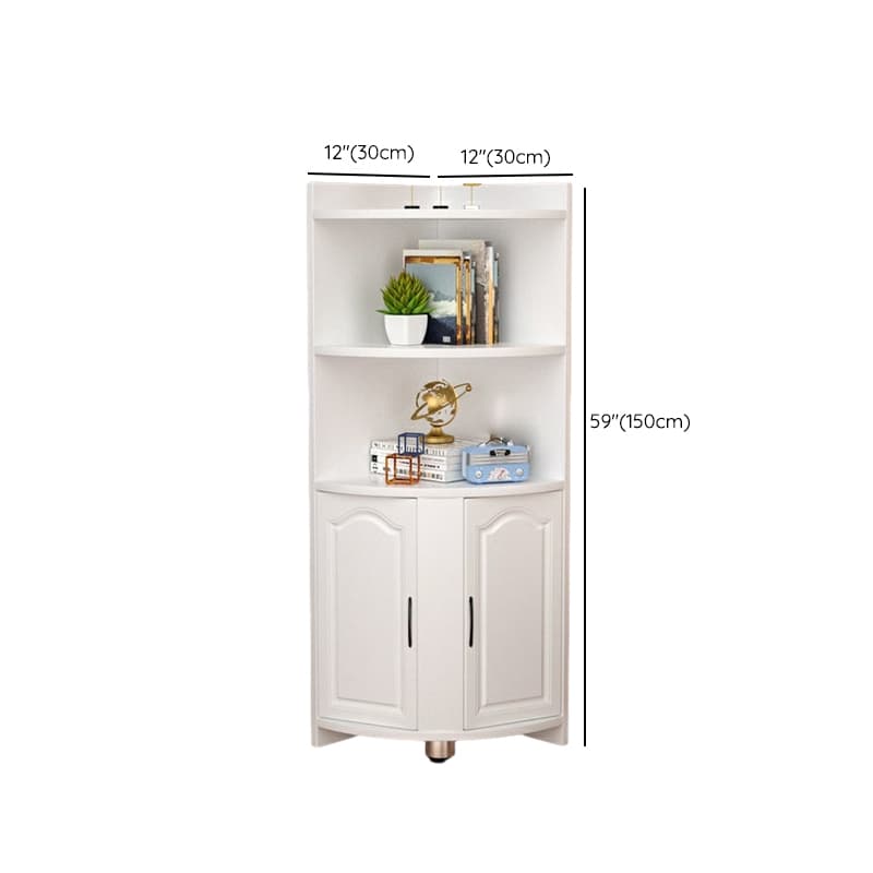 Modern Wood Corner Accent Cabinet with Open Shelves Wood Doors and 1 Cabinet for Living Room - image 11