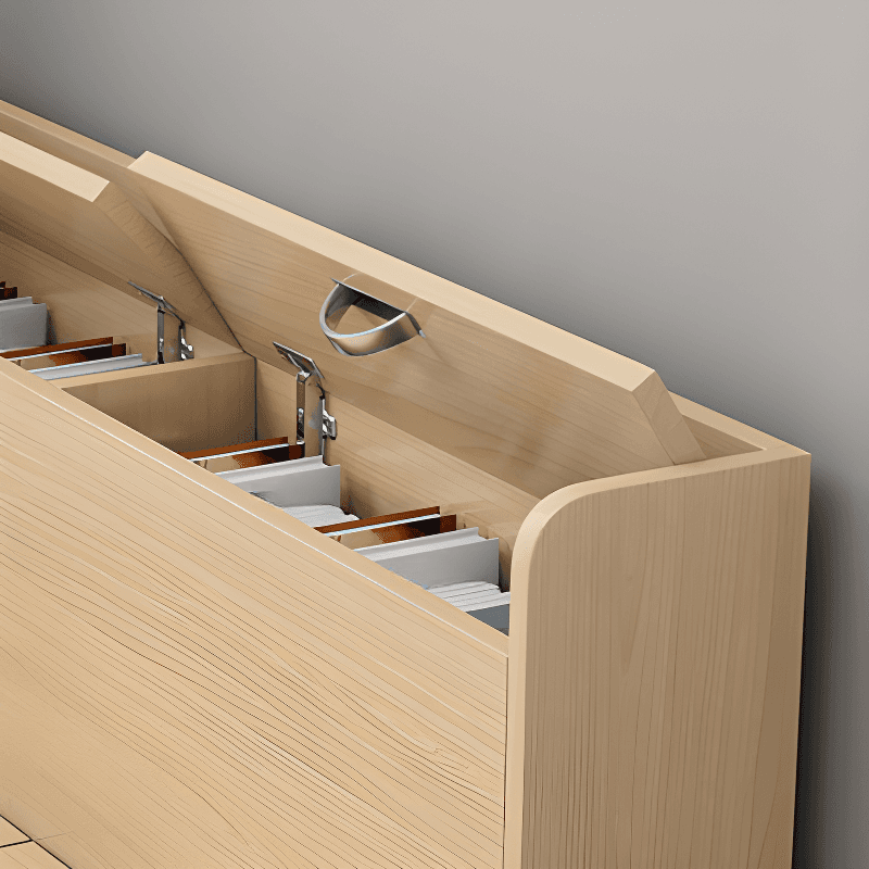 Natural Color Solid Color Storage Included with 3 Storage Boxes for Bedroom - image 5