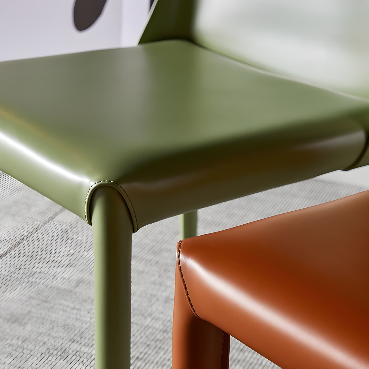 Modern Style Leather Dining Chairs Armless Solid Back Side Chairs for Kitchen - image 15
