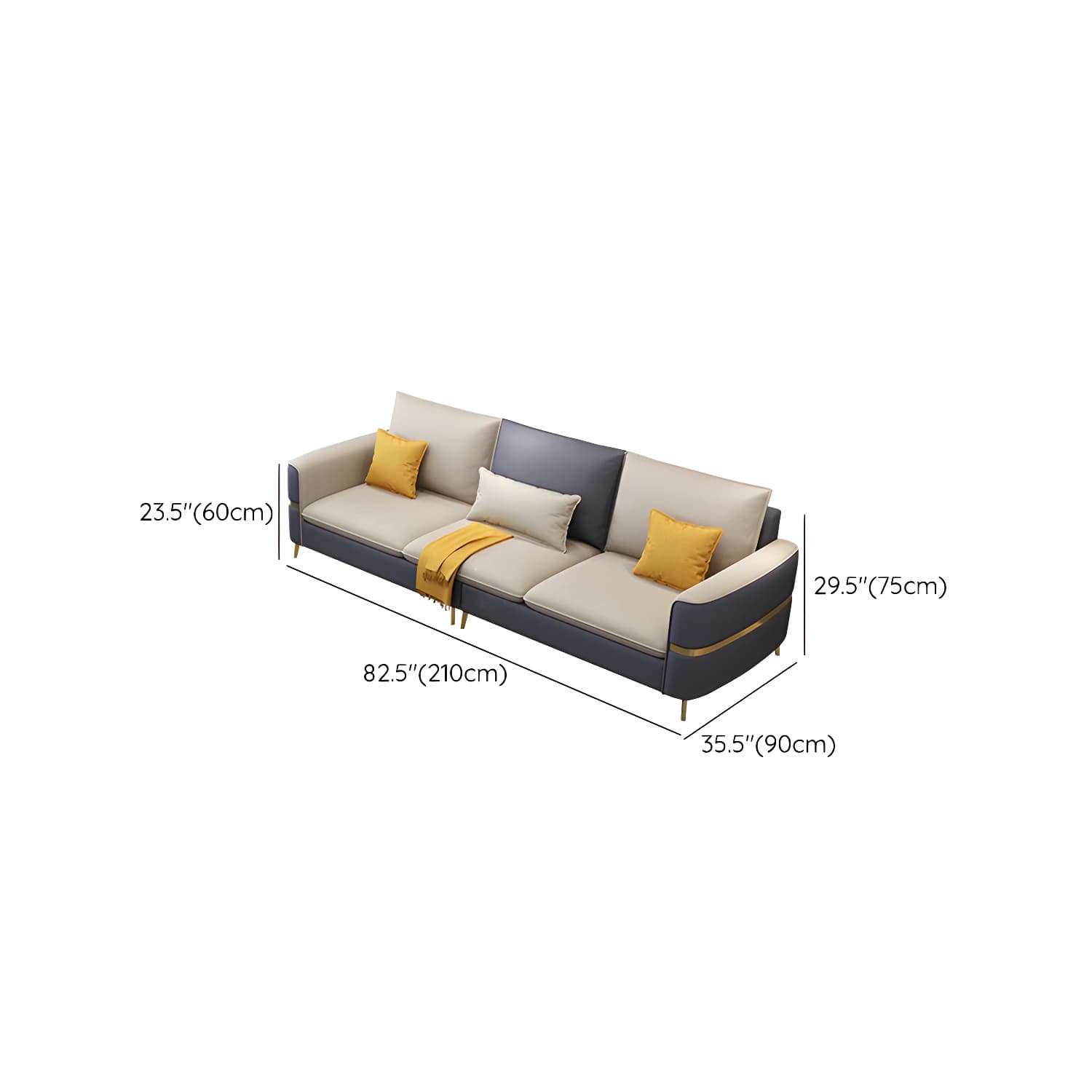 Glam Beige Tech Cloth Sectional Sofa with Pine Frame in Stationary Design - image 18