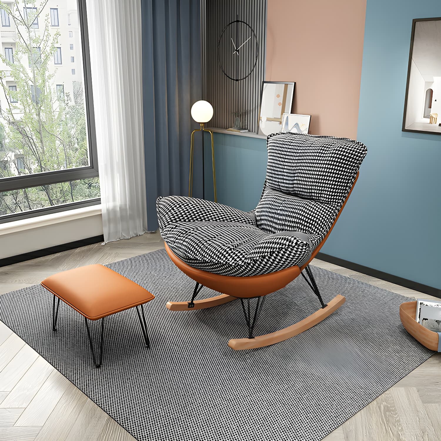 31" Wide Upholstered Rocking Accent Chair with Light Legs for Living Room - image 10