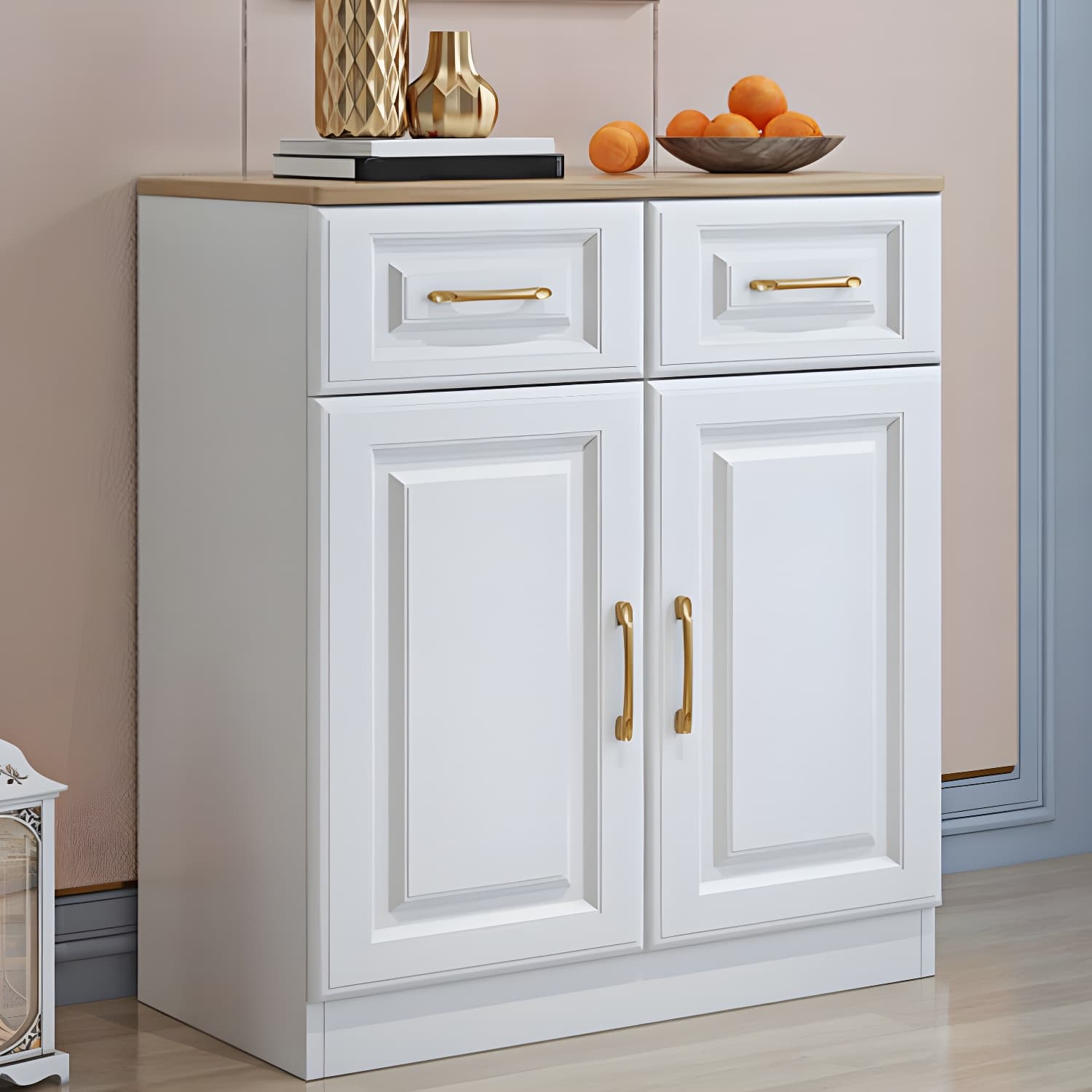 Modern Wood Buffet Sideboard with Drawers, Cabinets, and Shelves - image 19