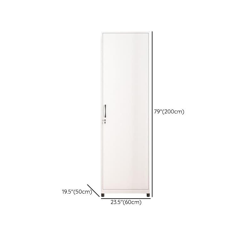 White Modish Steel Independent Armoire Cabinet with Adaptable Shelf, Soft Close Door, and Clothing Rod - image 15