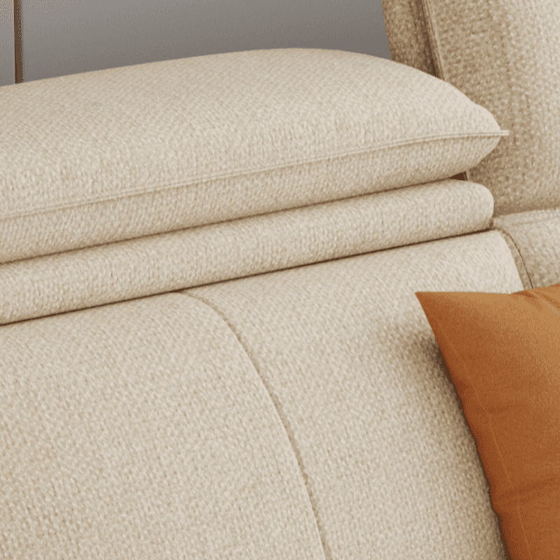 3 Pc Contemporary Modern L-Shape Sofa Chaise in Grey/Cream with Square Arm & Cushion Back - image 8