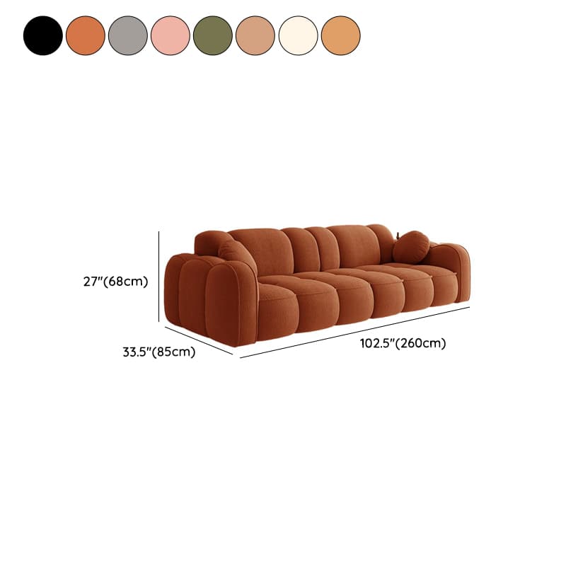 Modern Solid Color Tear Resistant Standard Sofa in Dark Grey/Light Brown/Ivory, 4-seater/3-seater with 2 Pillows - image 20