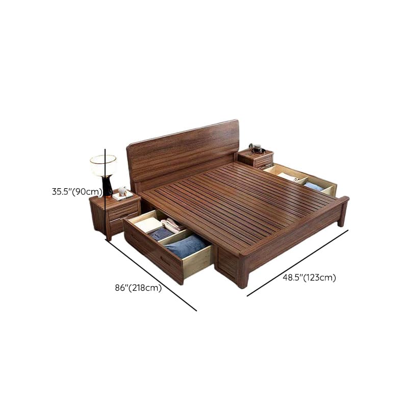Old School Lumber Framed Solid Color Platform Storage Bed/Storage Panel Bed for Bedroom, 2 Storage Boxes Included/Not Included - image 13