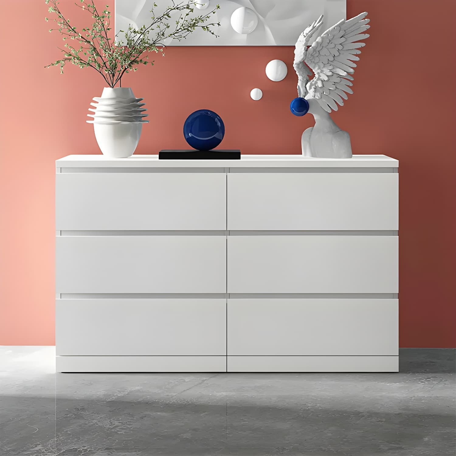Contemporary 15.7" Wide White Chest Soft-Close Drawers Storage Chest - image 4
